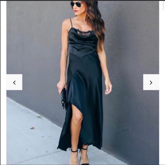 Vici Collection black satin dress - Picture 1 of 10